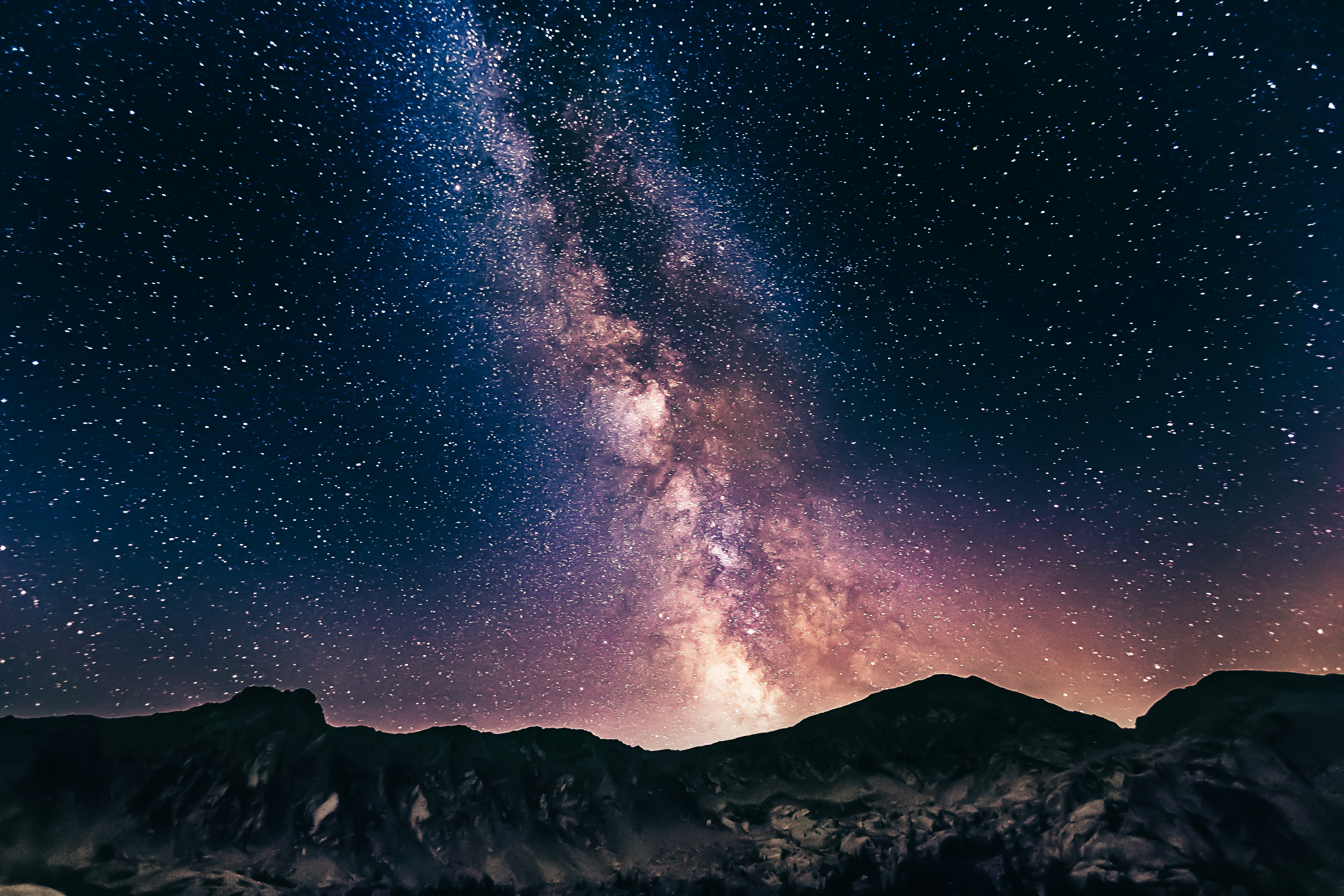 Milky Way over mountains